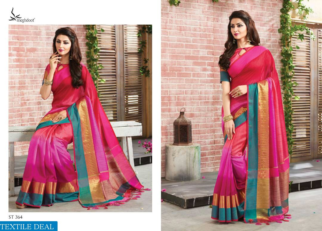 meghdoot Tassels Wholesale Cotton Silk Ethnic Saree
